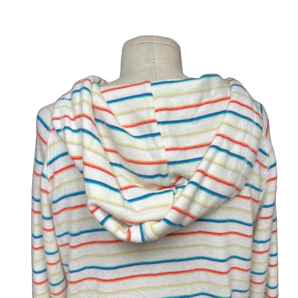LNA Brushed Carly Striped Hoodie Sweater White Colorful‎ Size XS - Picture 12 of 13
